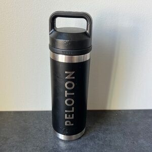 YETI x Peloton 18oz Rambler Bottle – Black Stainless Steel with Two Lids